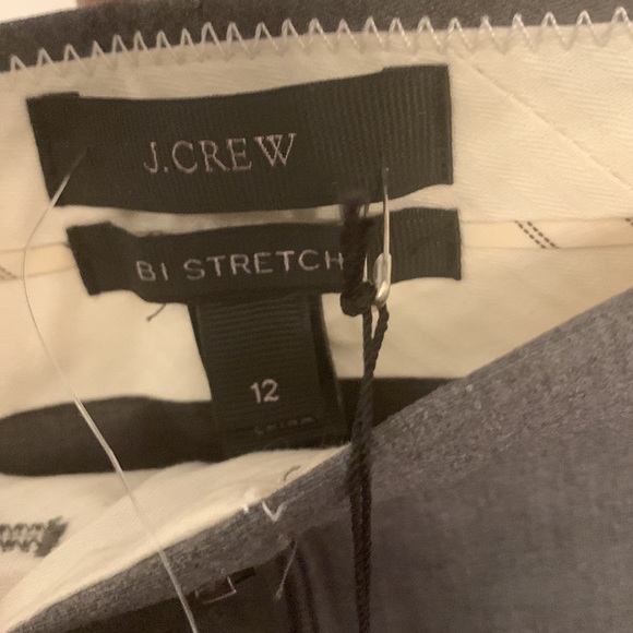 NWT J. CREW BI STRETCH HEATHER GRAY PANTS SIZE 12 - Picture 4 of 8